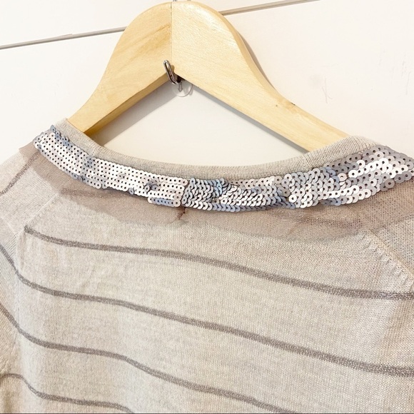 Ann Taylor Loft Stripped Wool Blend Sequin sweater - Picture 9 of 15